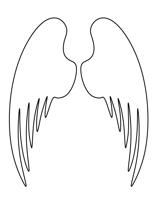 Wing clipart traceable. Angel template acur lunamedia