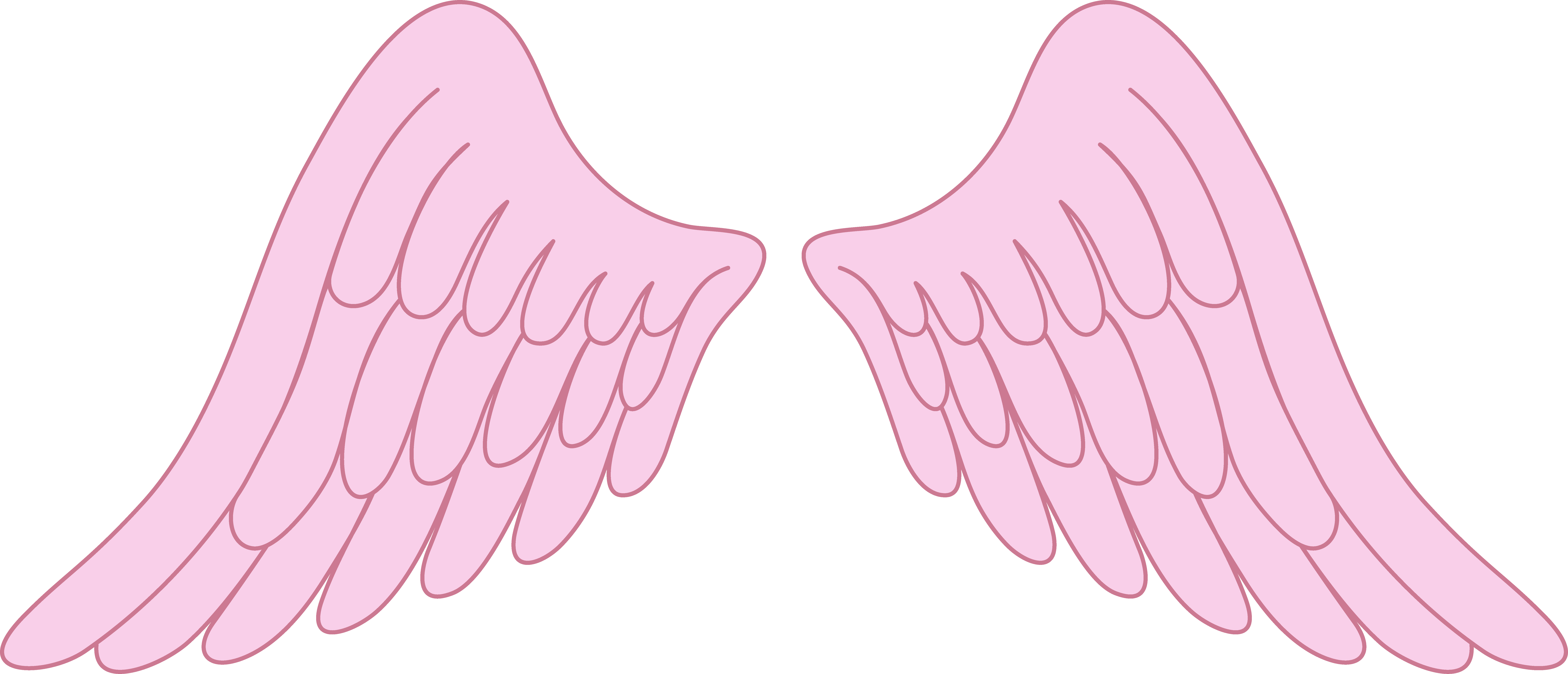 Pastel pink angel wings. Wing clipart pair wing