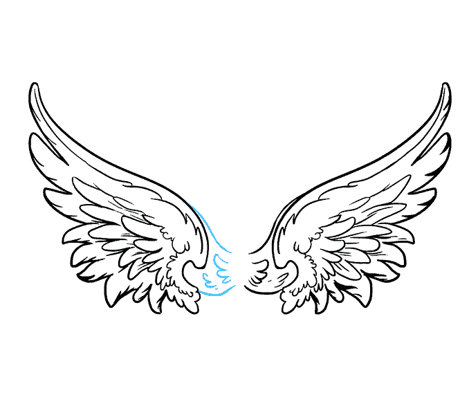 Clipart angel side view. Wings drawing at getdrawings