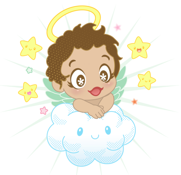 Small with cloud and. Clipart angel star