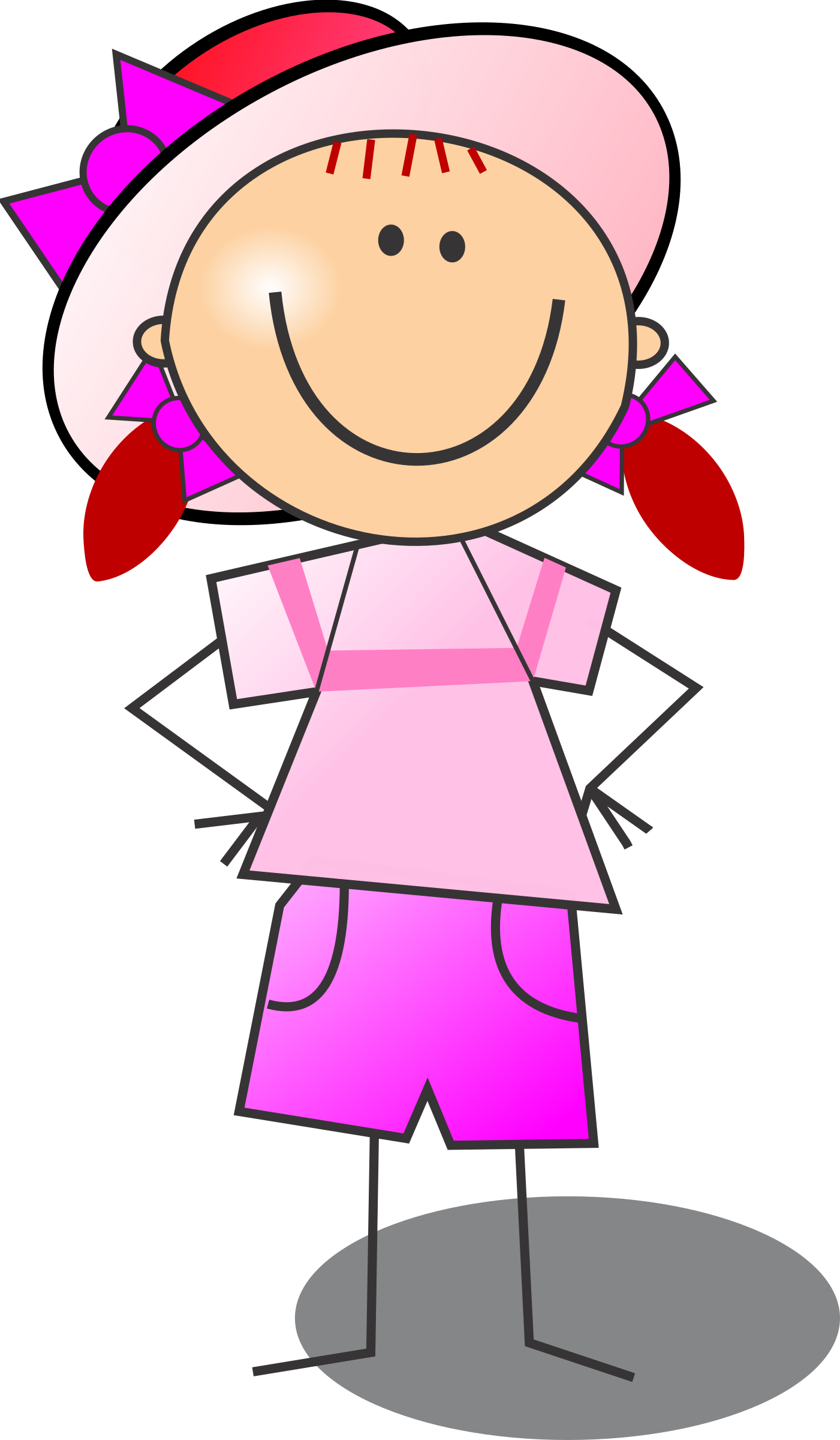 Stick girl drawing at. Girls clipart smile
