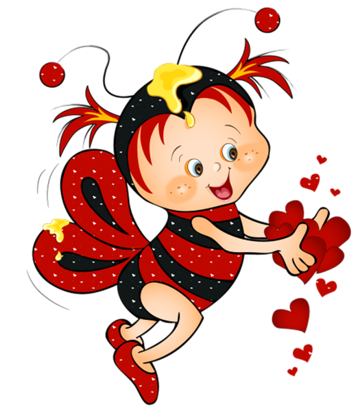 Valentine red bee with. Clipart rock encouragement