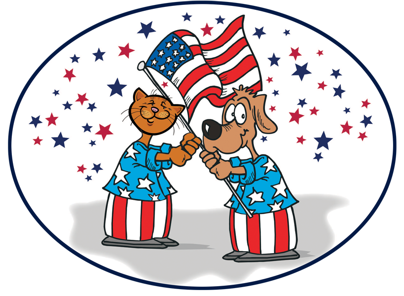 dog clipart 4th july