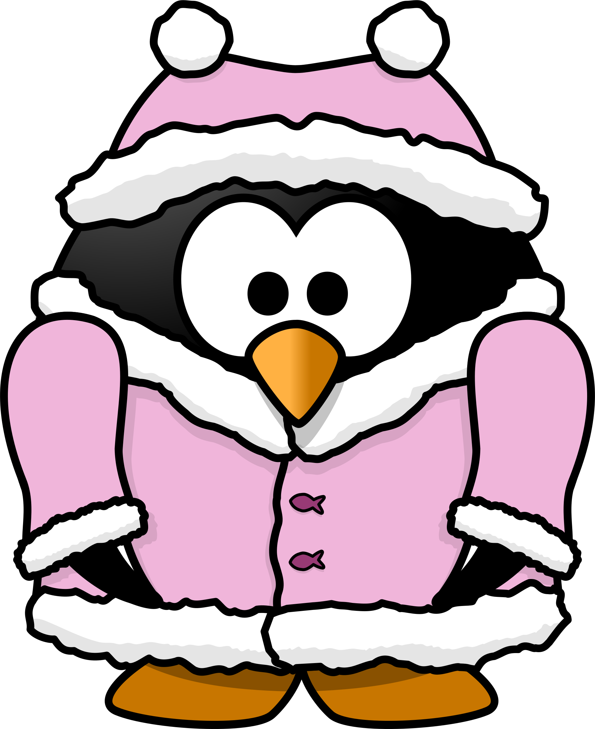 Winter clipart animated. Penguin chick big image