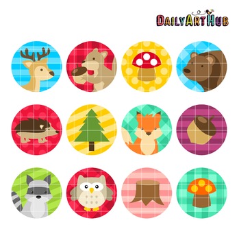 Woodland art clip great. Clipart animals collage
