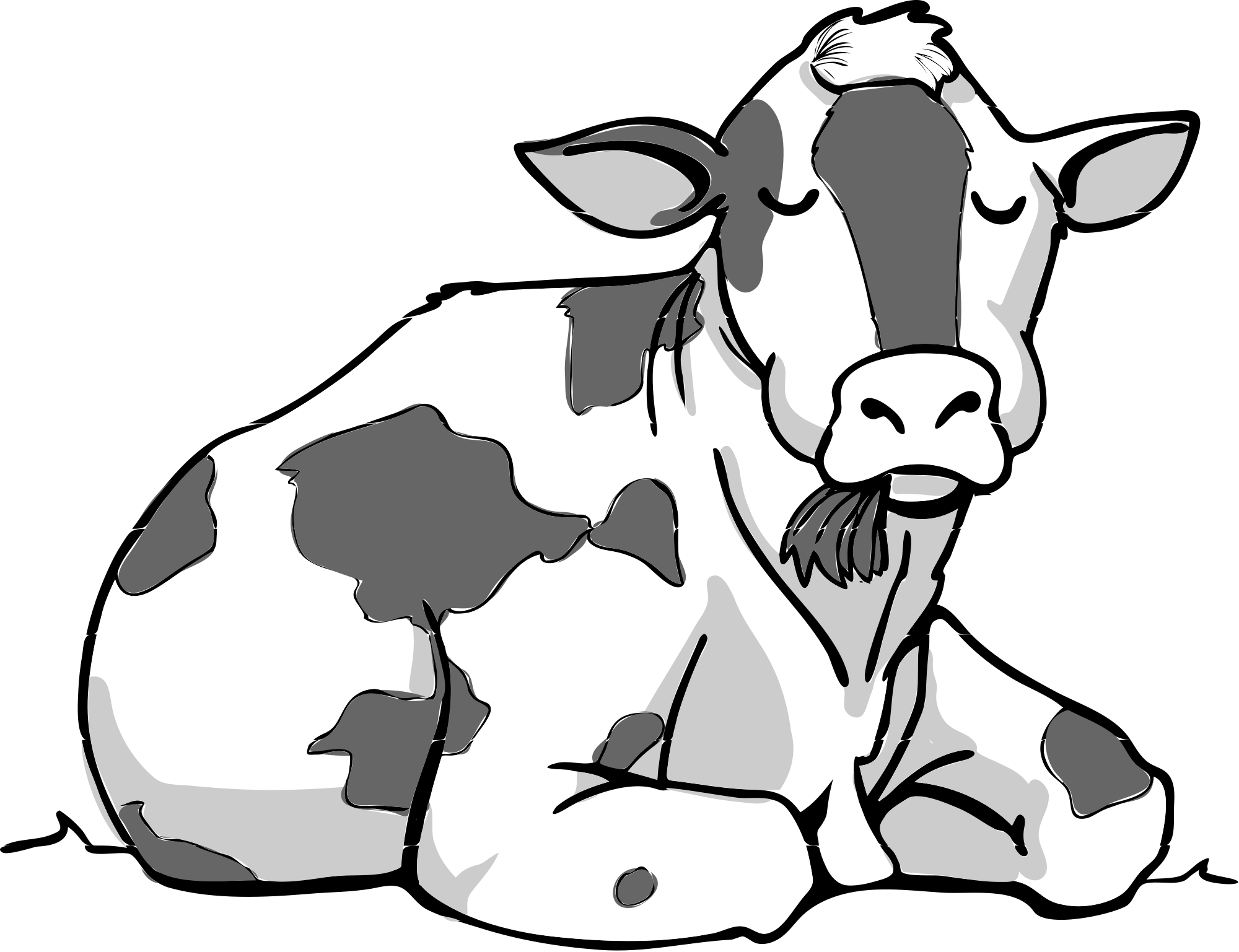 Clipart sleeping black and white. File cow bw svg