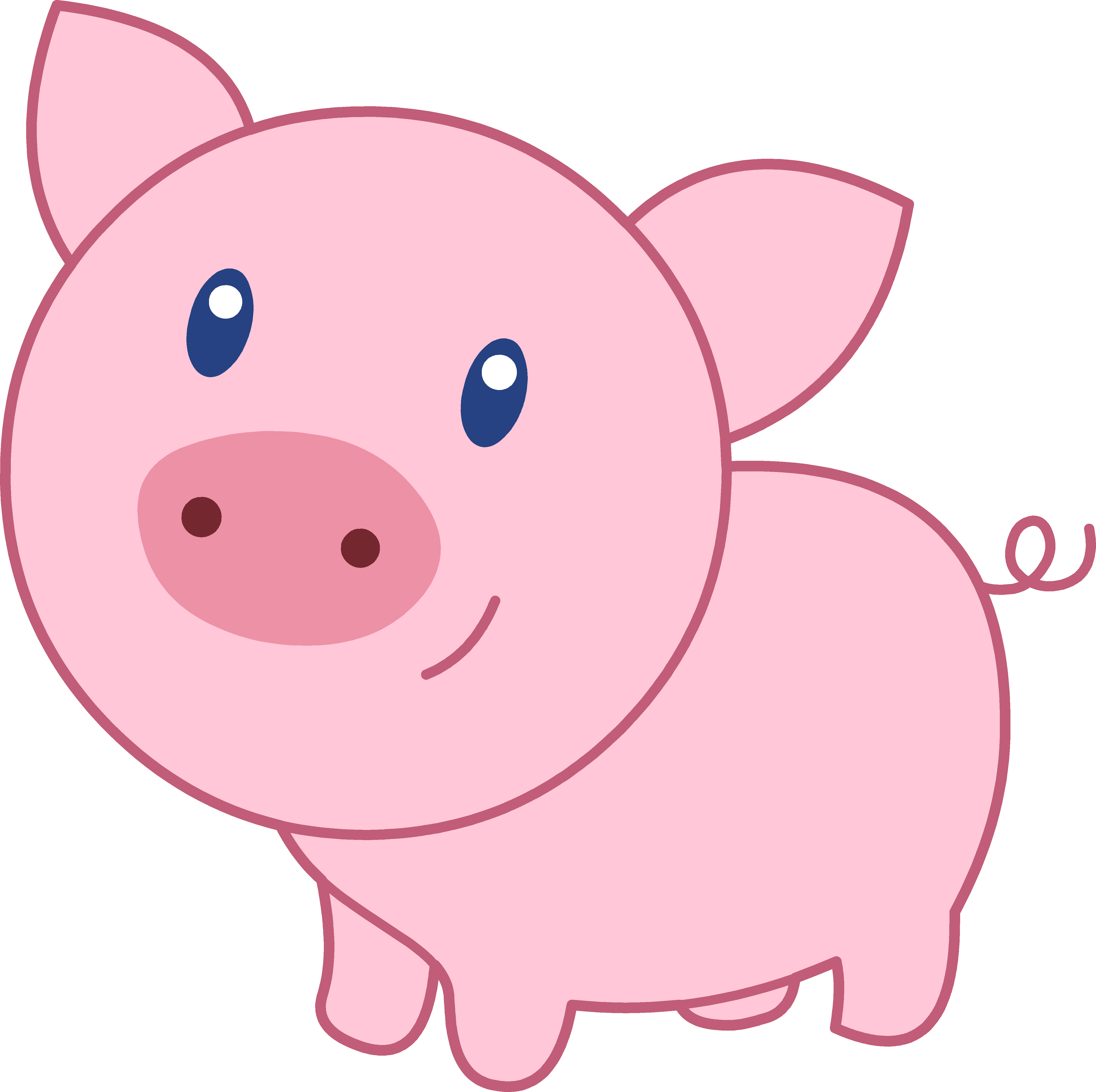 Fat clipart pig. Cute farm animals free