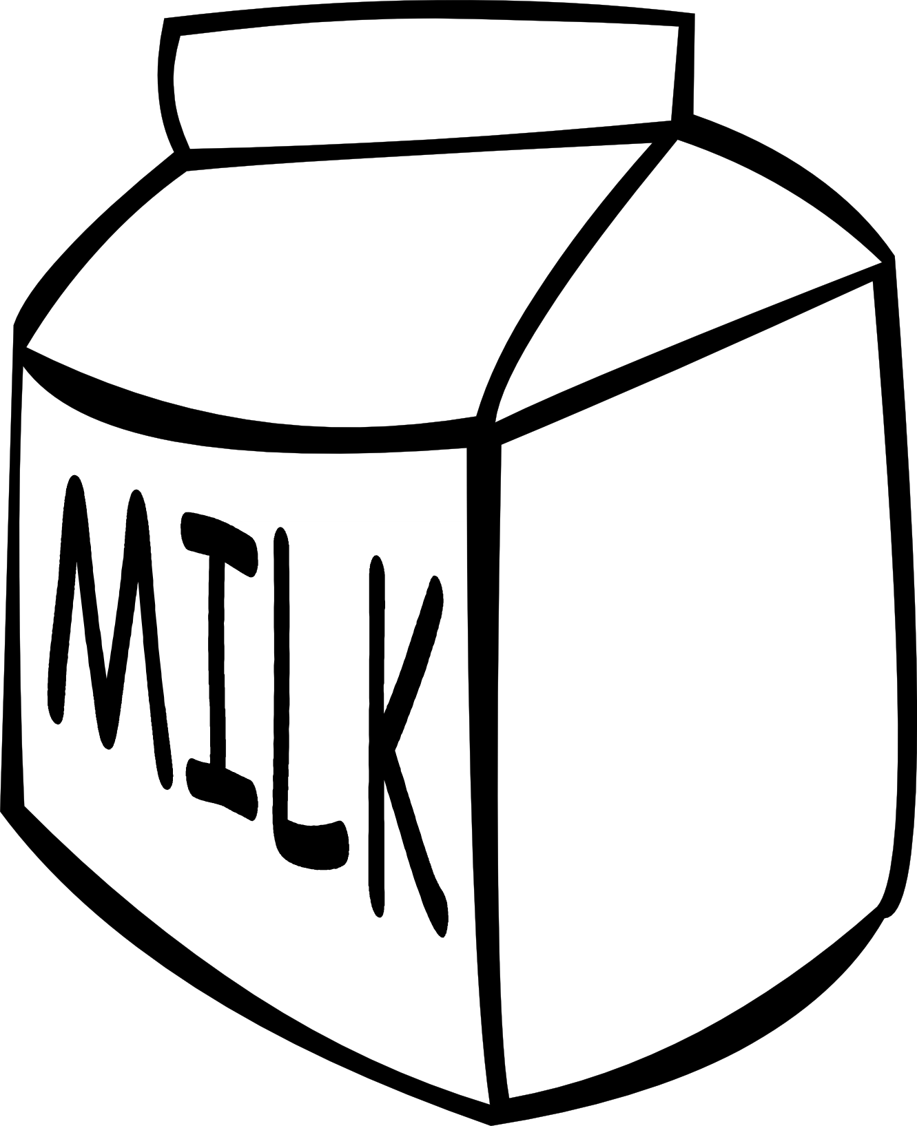 Cartoon drawing of at. Milk clipart healthy food