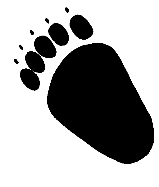 Paw animal foot pencil. Footsteps clipart black and white
