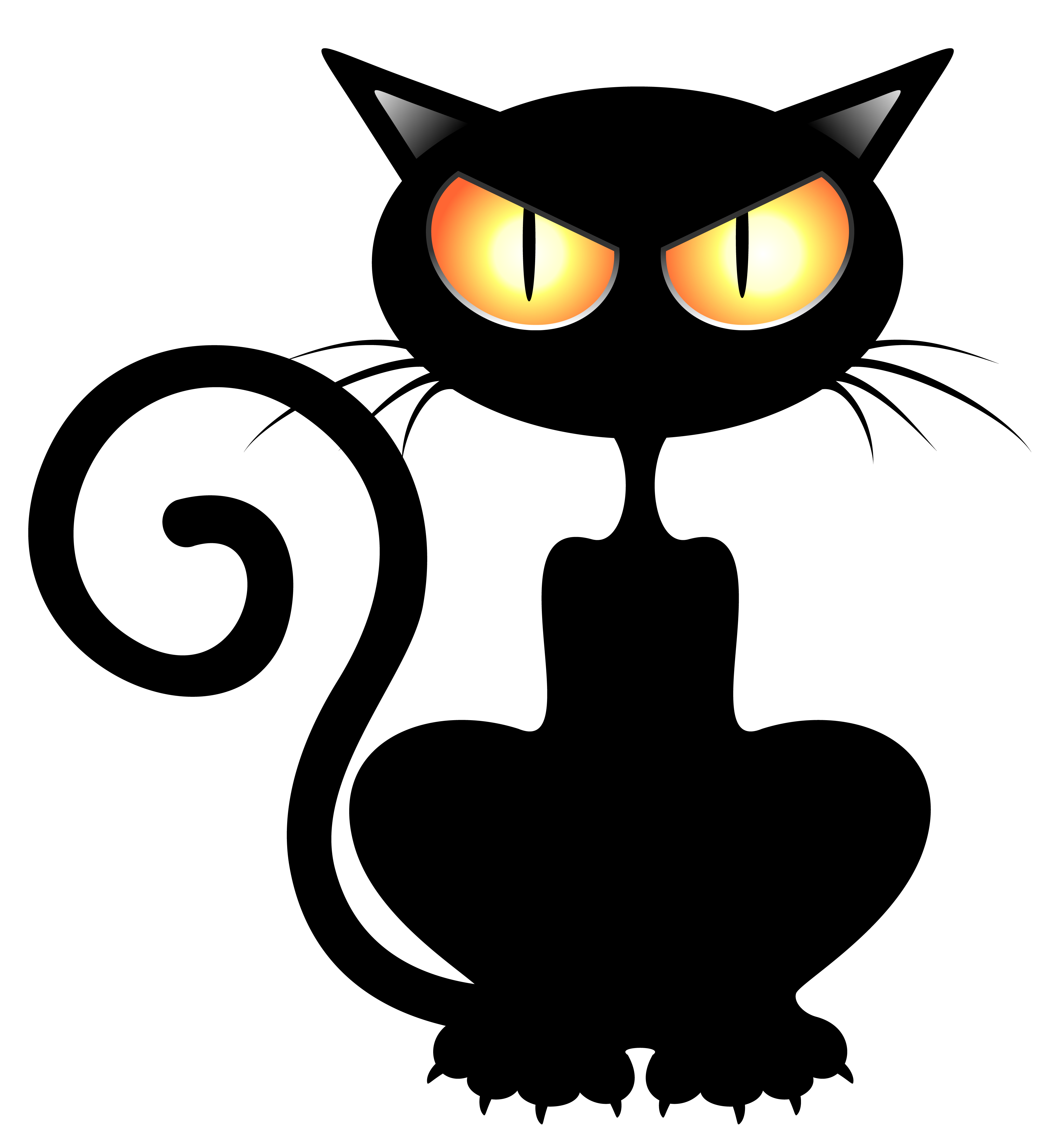 Black cat png vector. Clipart halloween animal