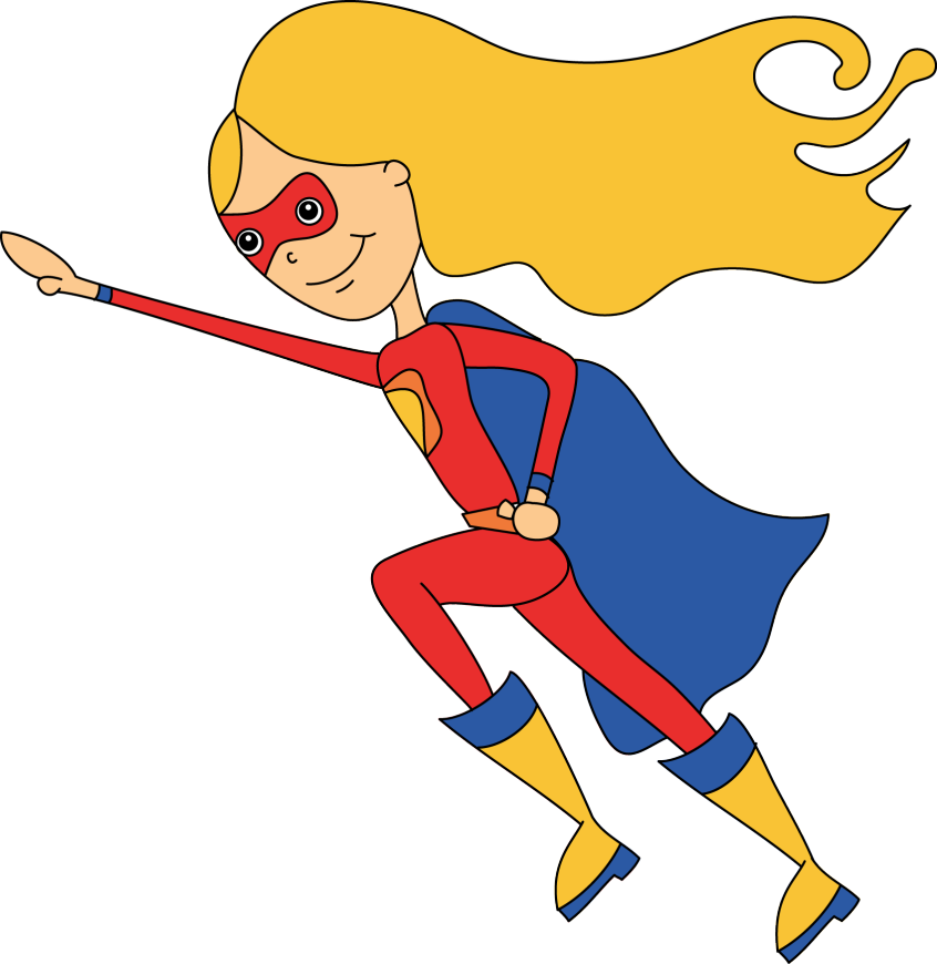 Super hero clip art. Excited clipart five girl