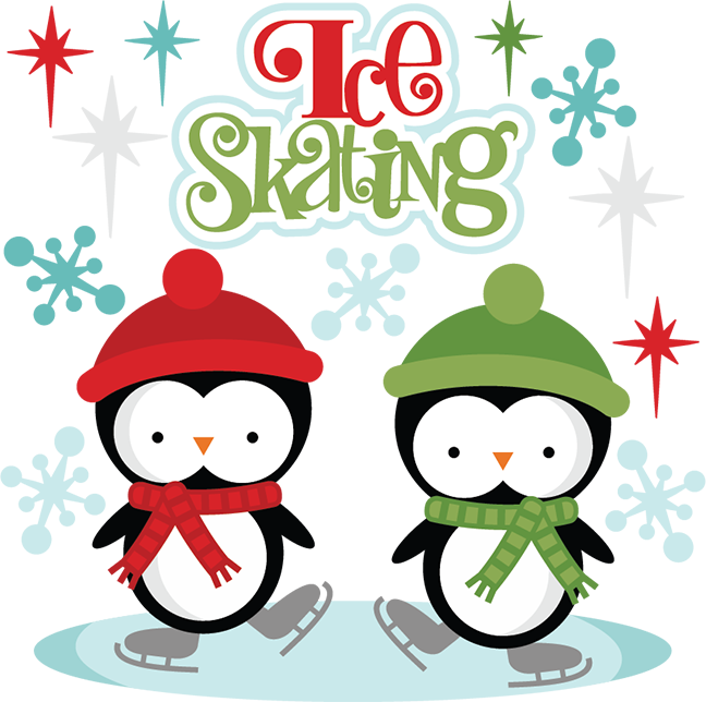 Family clipart ice skating. Svg cutting files penguin