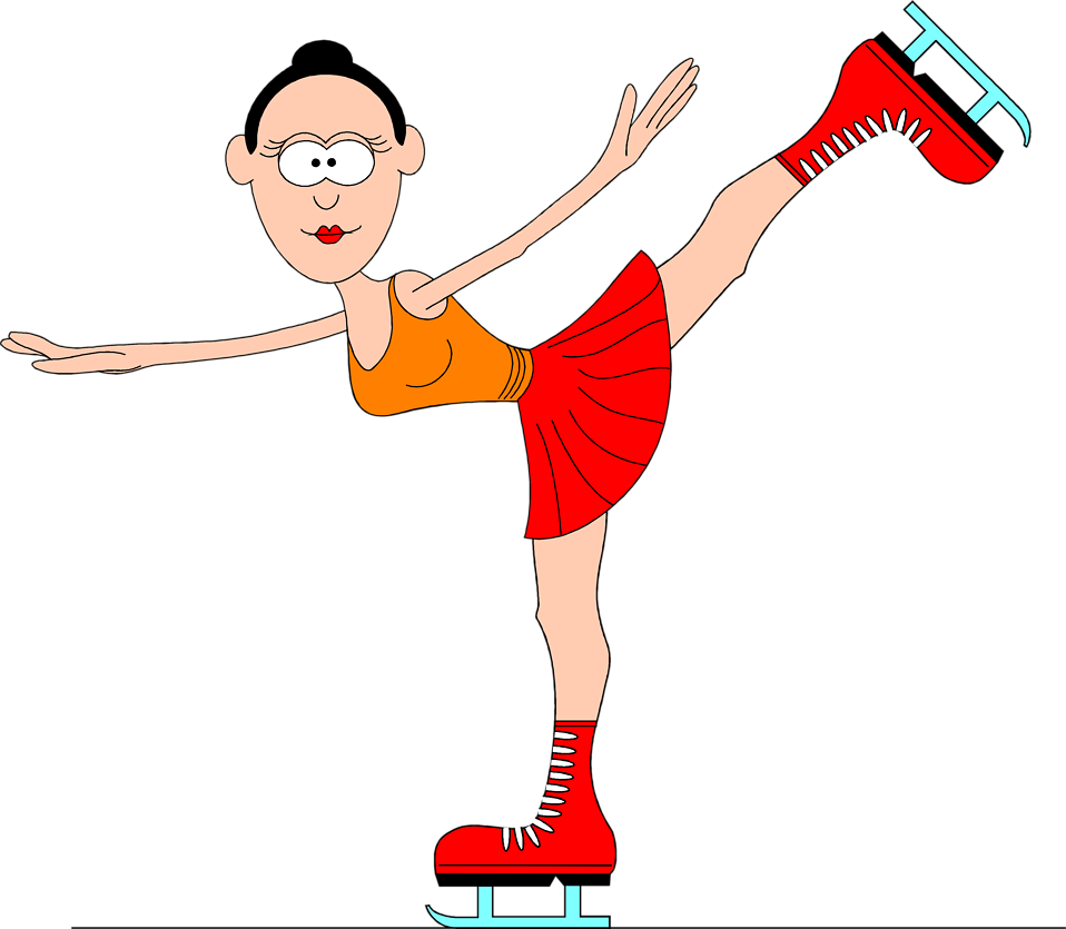 Ice skating woman free. Sports clipart winter