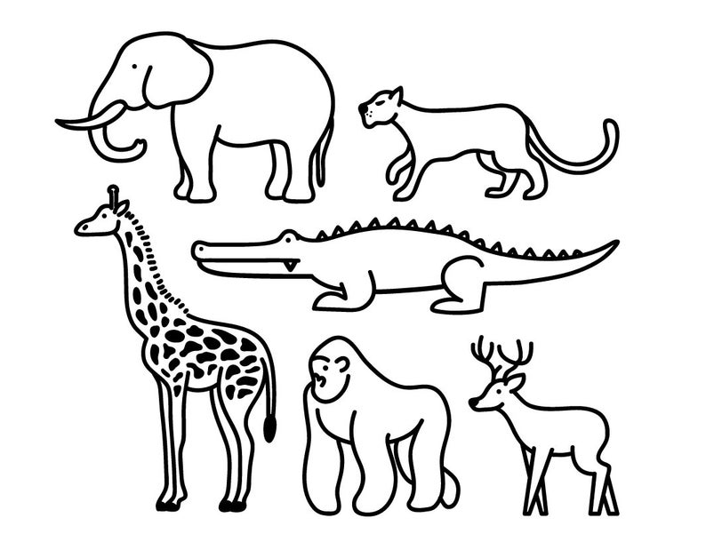 clipart animals outline