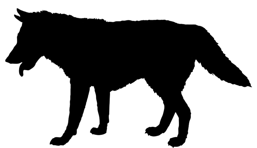 Animal silhouette clip art. Wolf clipart walking