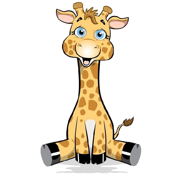 Cute baby giraffe cartoon. Neck clipart long neck