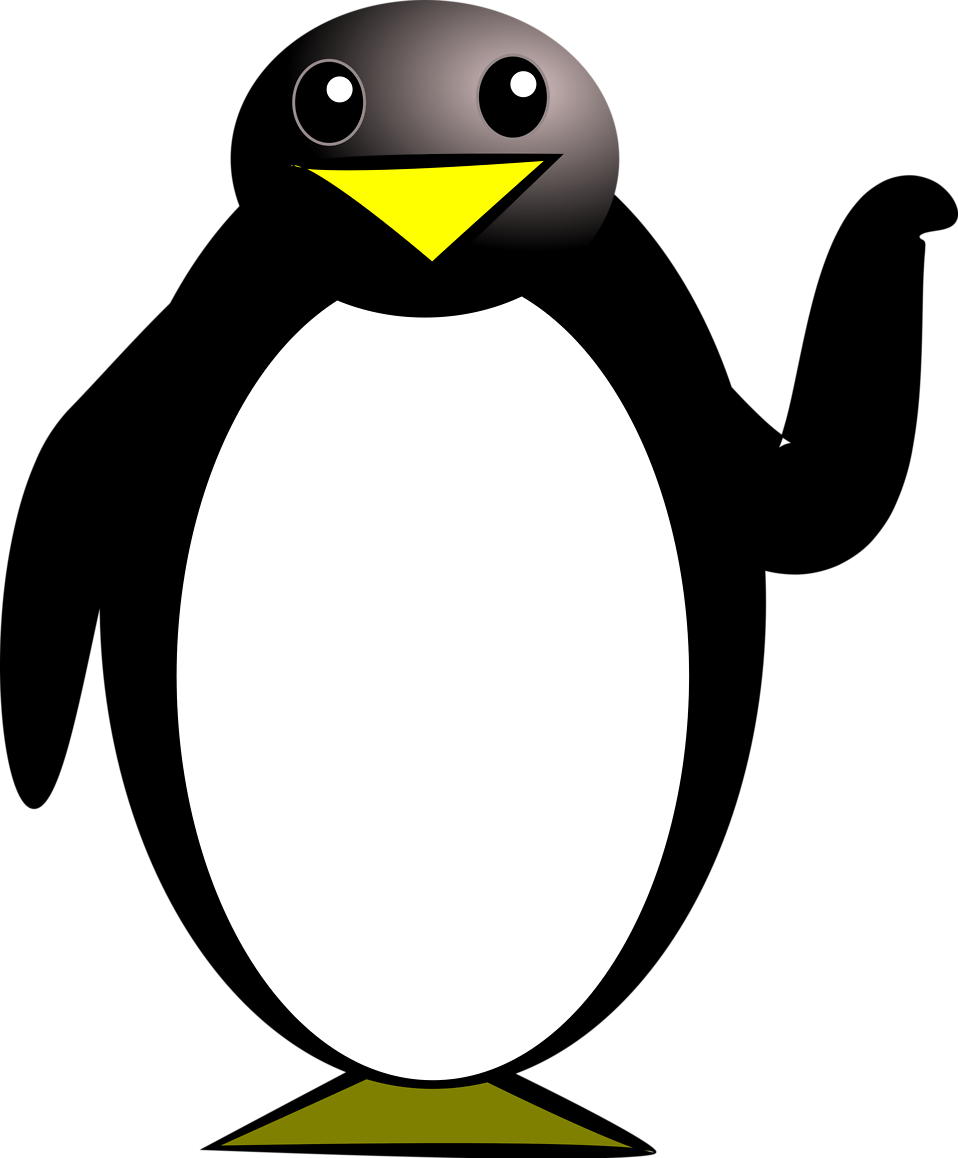 Free stock photo illustration. Clipart penguin writing