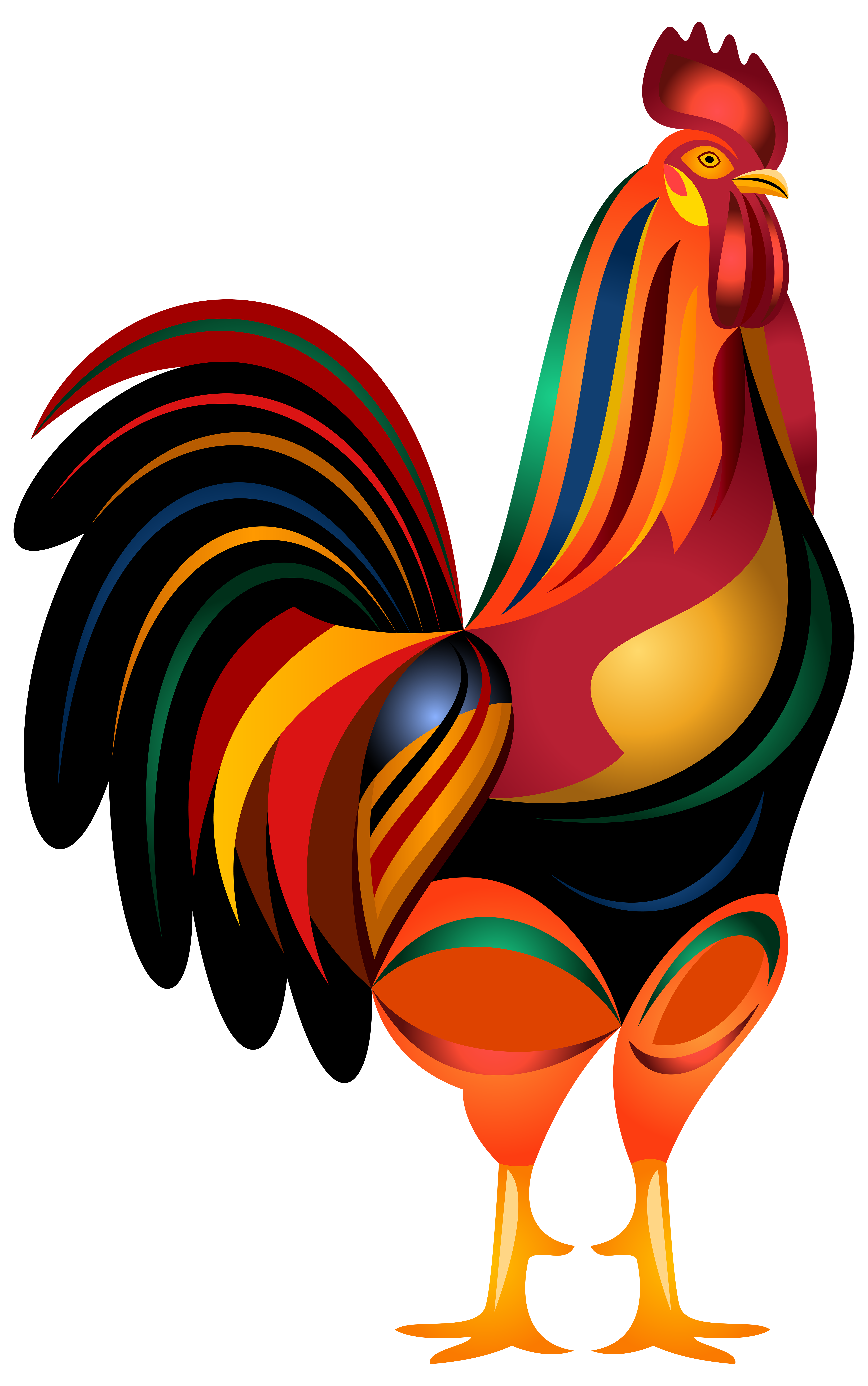 sunset clipart rooster