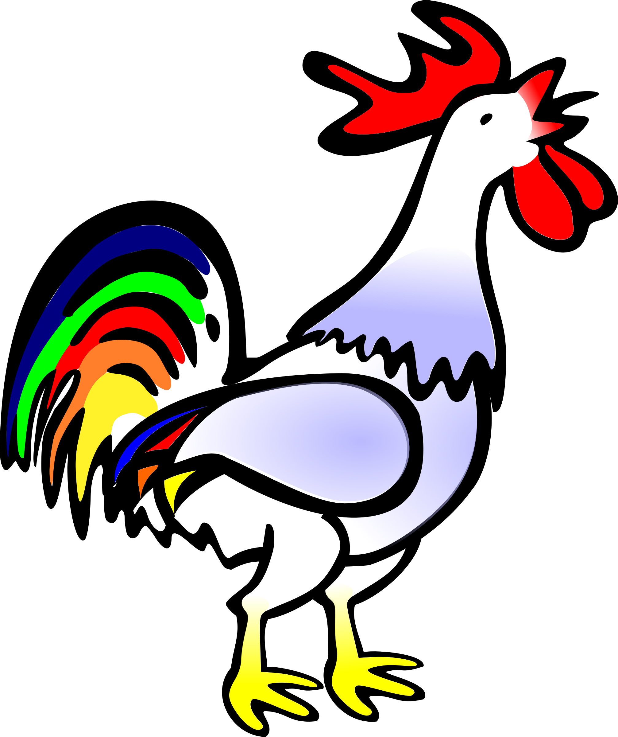 coloring clipart rooster