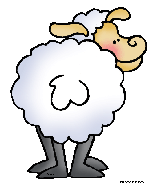 clipart reading sheep