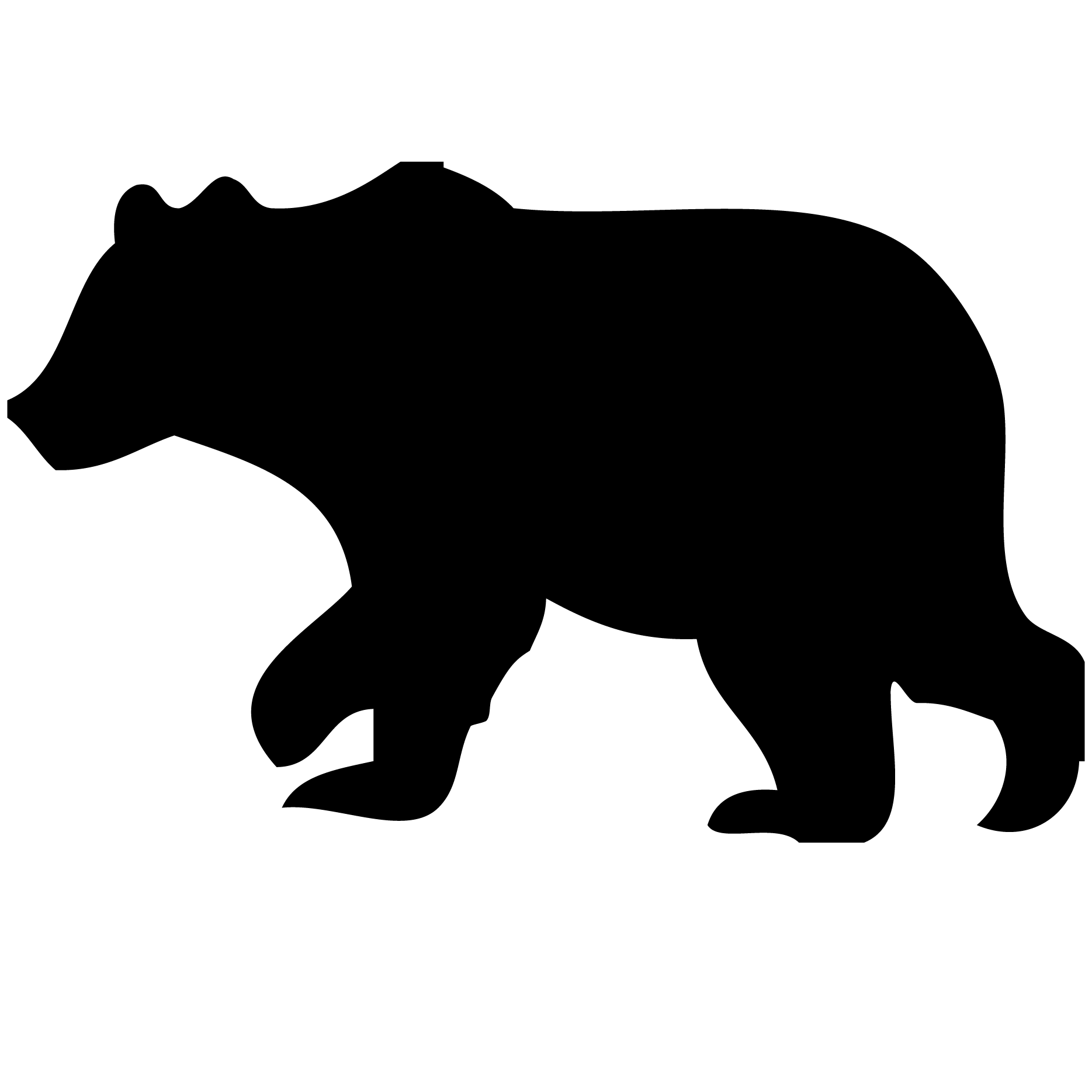 Head clipart black bear. Woodland animals silhouette at