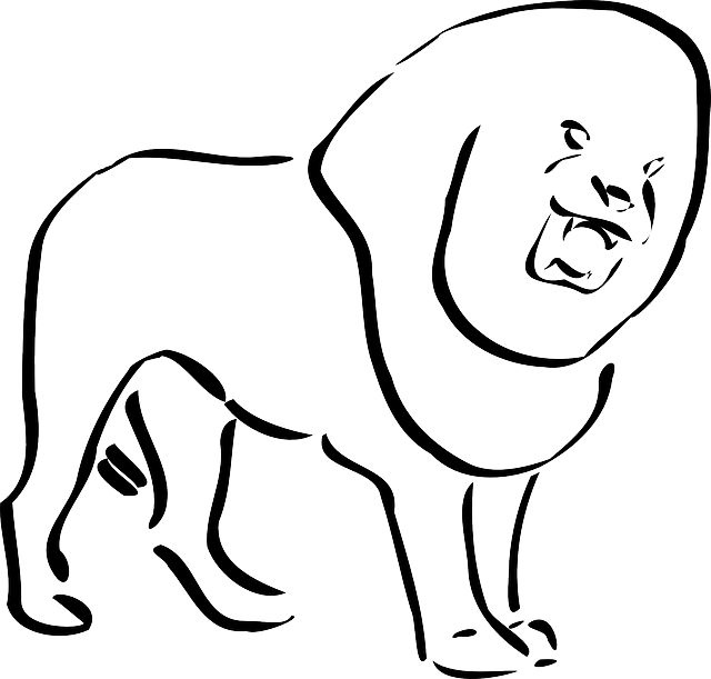 Lion outline free download. Clipart animals simple