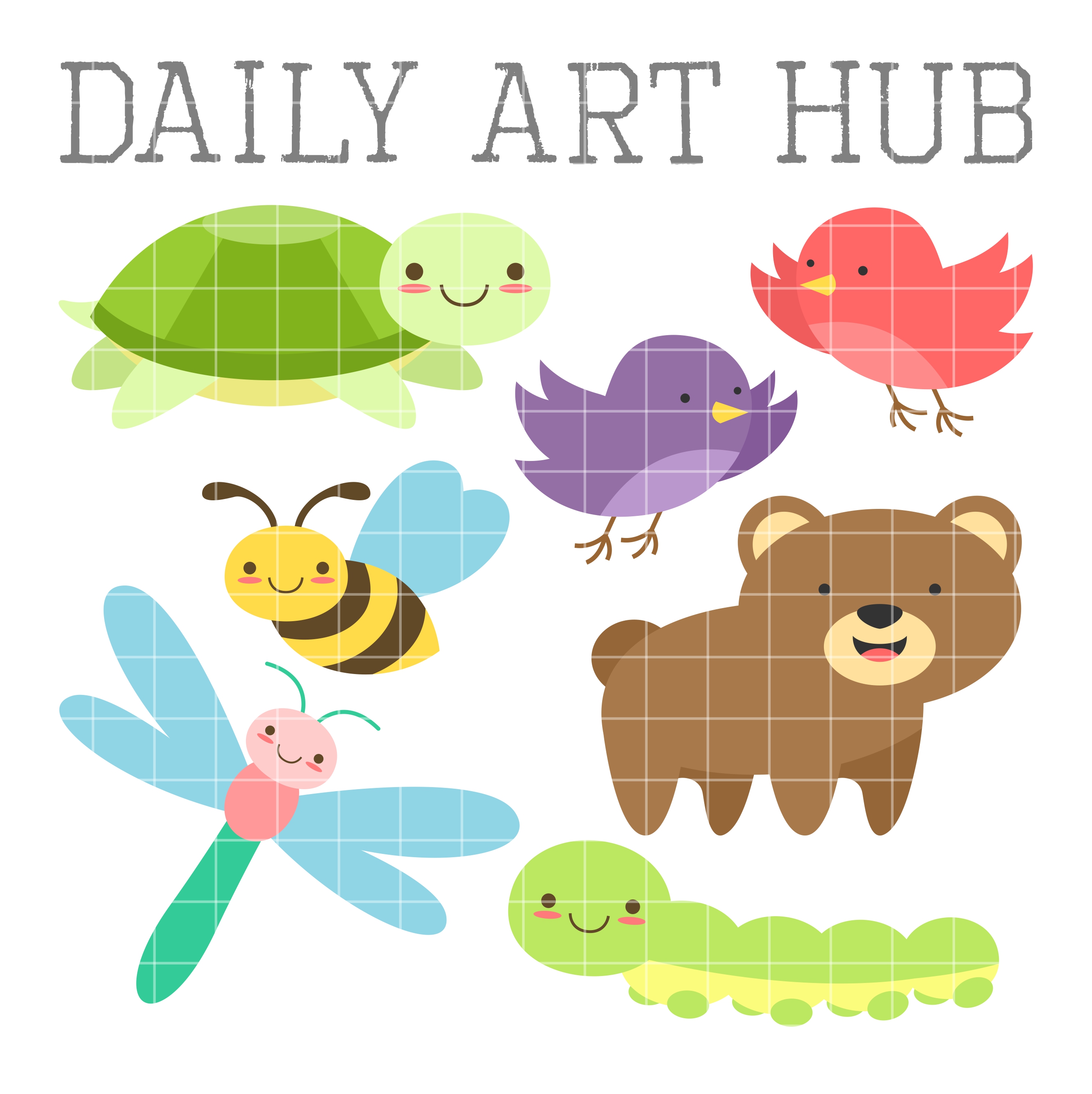 Clipart animals summer. Cutesy time clip art