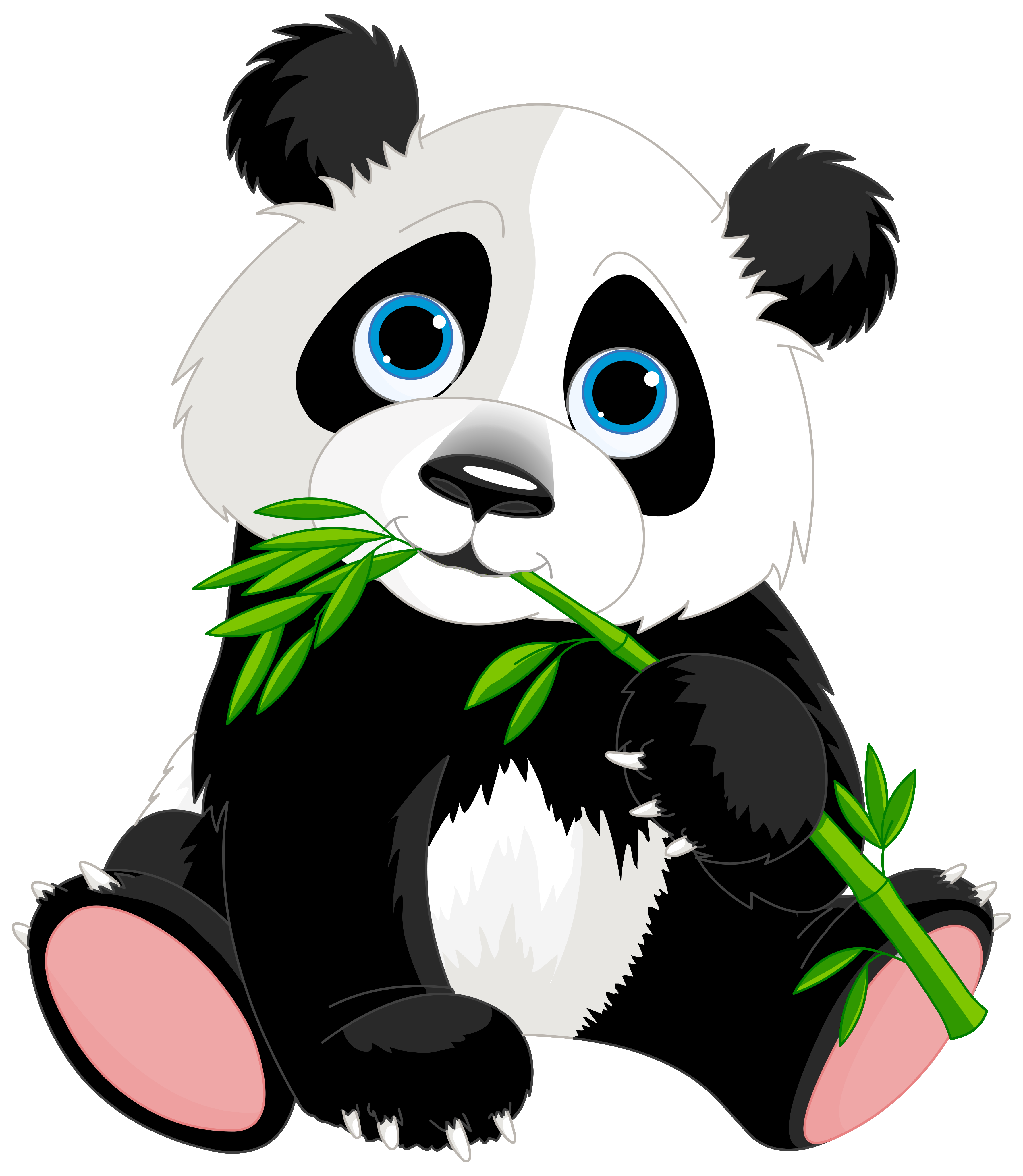 Cute panda cartoon image. Clipart rock animated