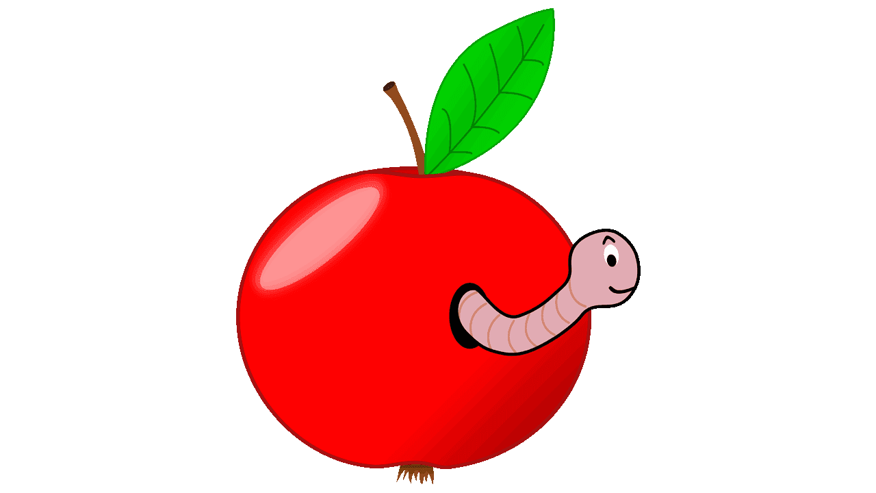  apple fruit free. Worm clipart animated