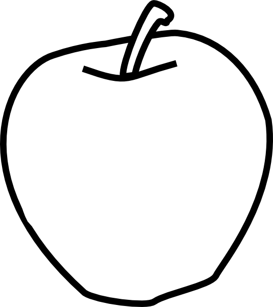 clipart apples black and white