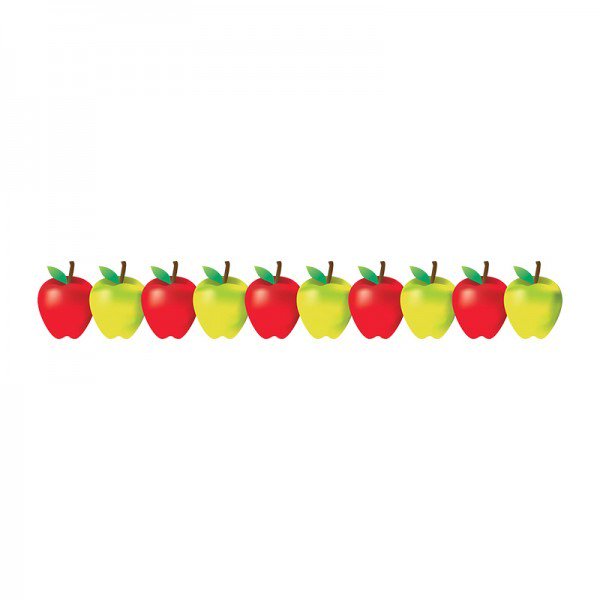 Border green and red. Divider clipart apple