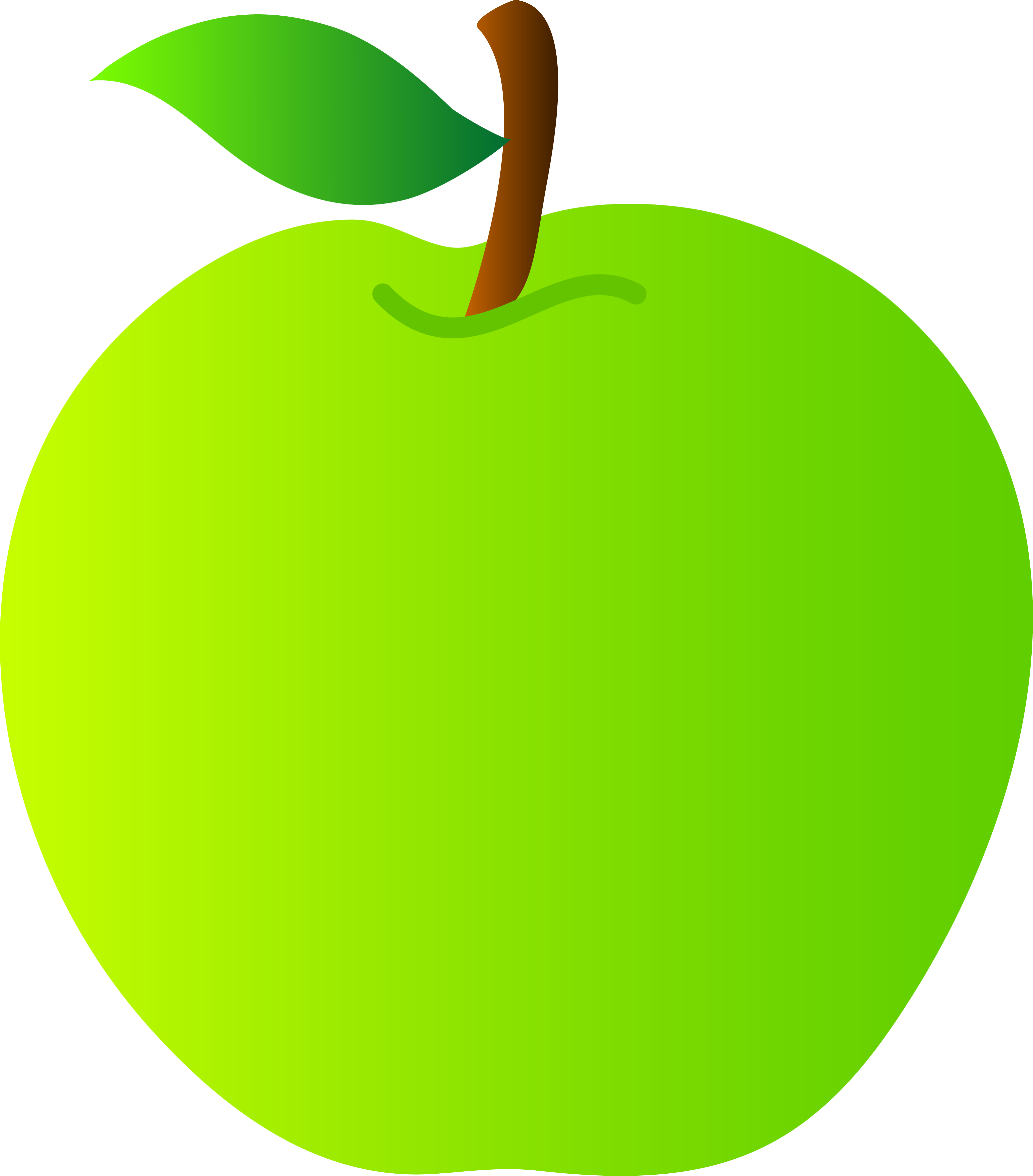 Clipart apple cartoon. Green 