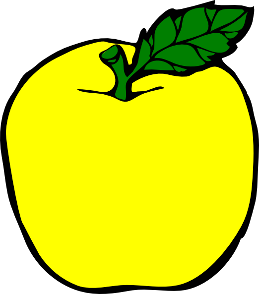 Clipart apple cartoon. Yellow clip art at