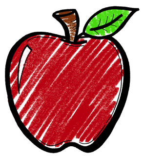 clipart apples chalkboard