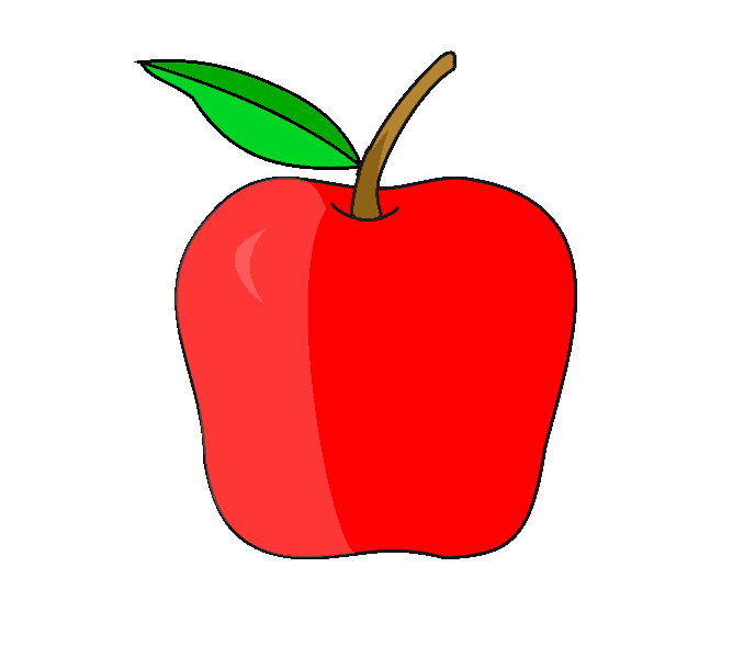 clipart apple contour