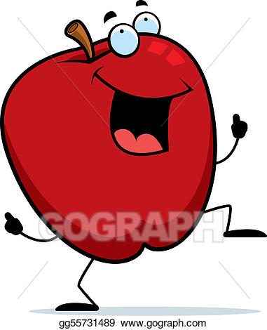Clipart apple dancing. Vector illustration eps gg