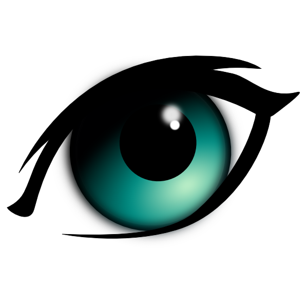 Animated eyes blue cartoon. Vision clipart healthy eye