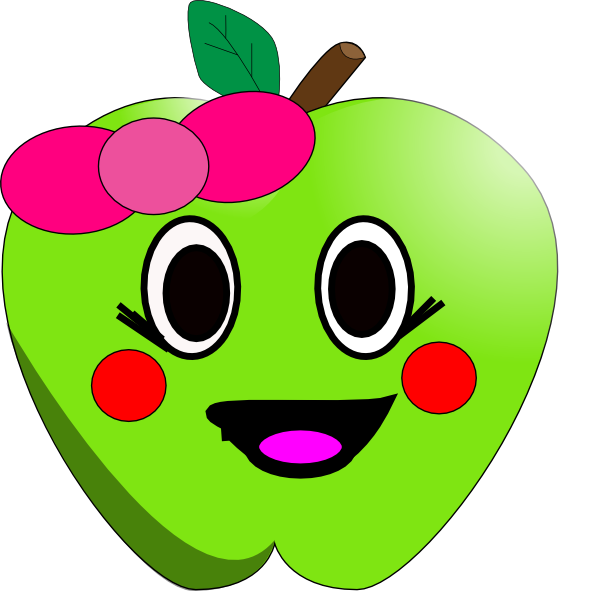 clipart apple face