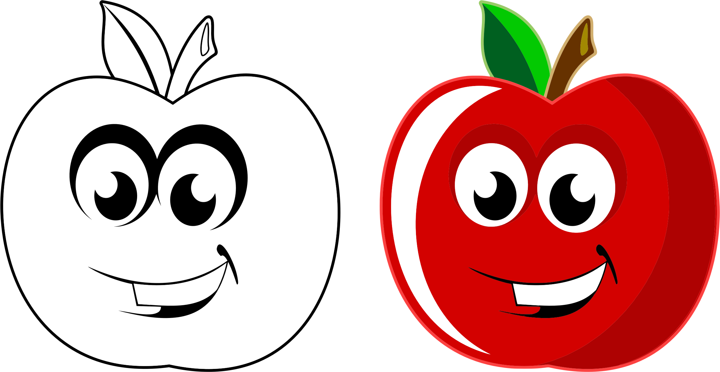 clipart apples face