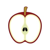 clipart apple half