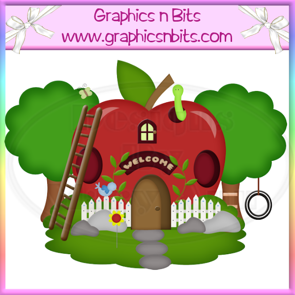 clipart apple house