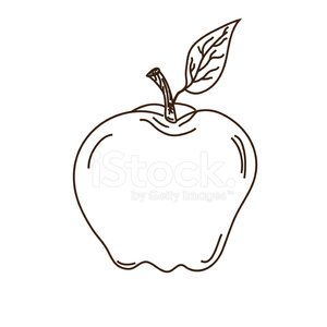 clipart apple lineart