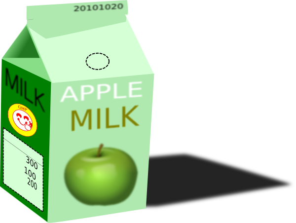 clipart apple milk