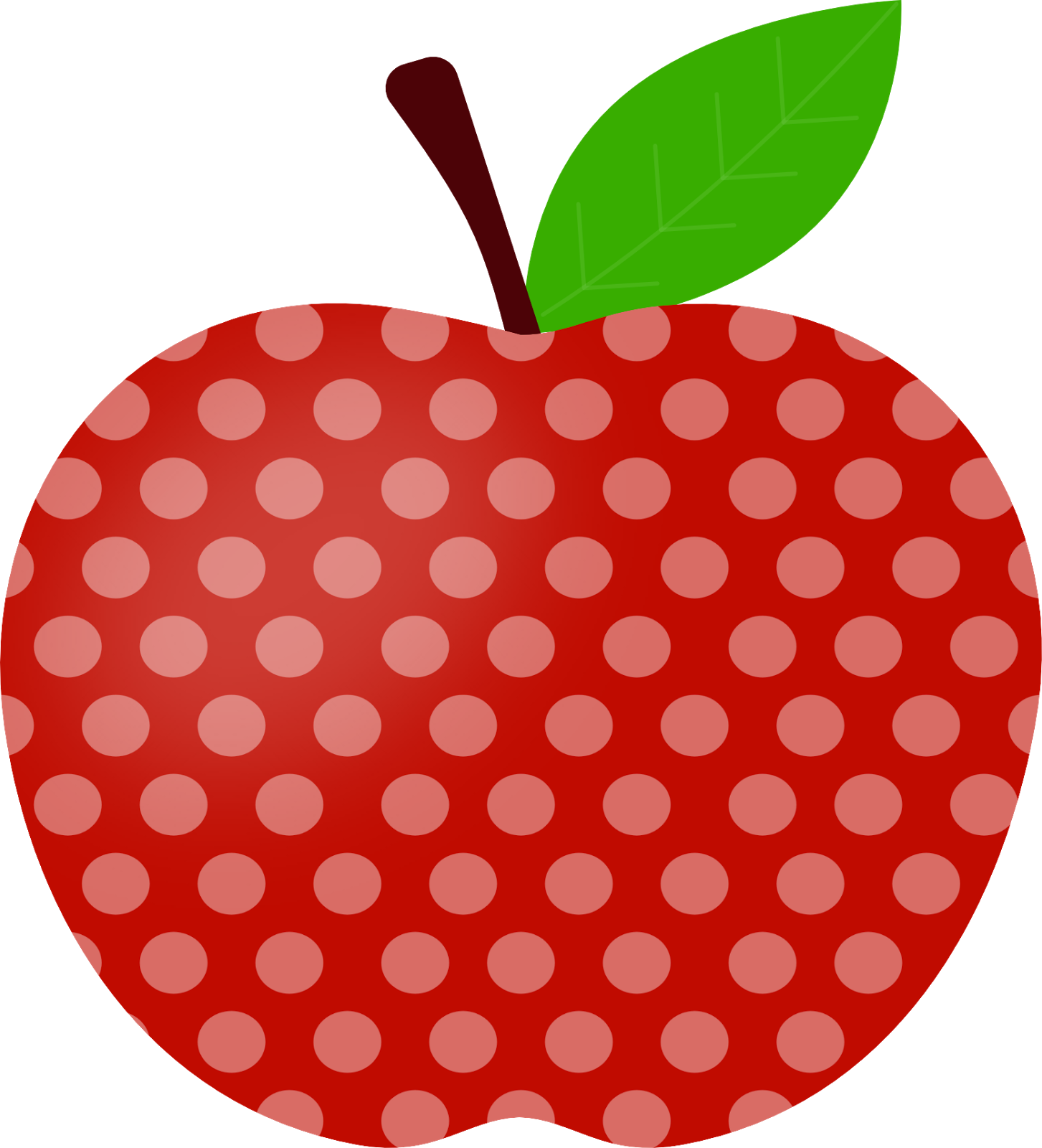 clipart apple polka dot