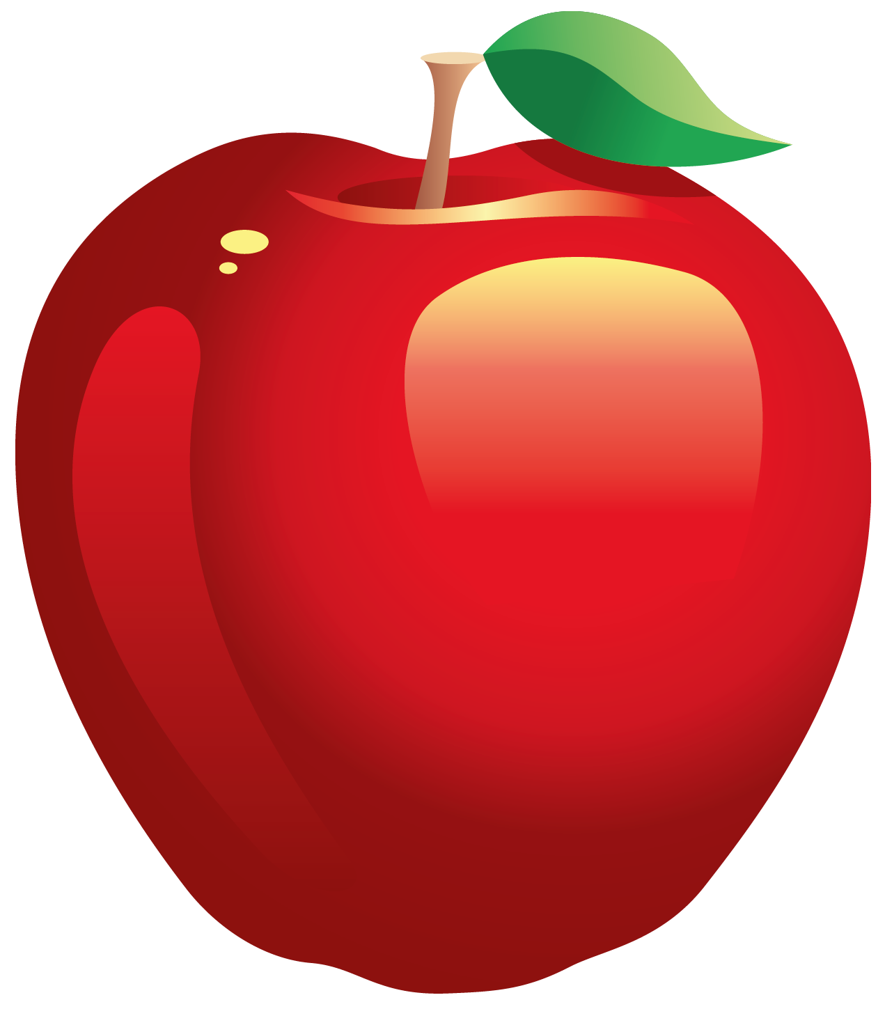 Large painted red apple. Fruits clipart christmas