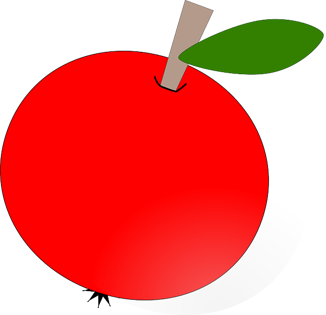 Red apple food fruit. Foods clipart plant