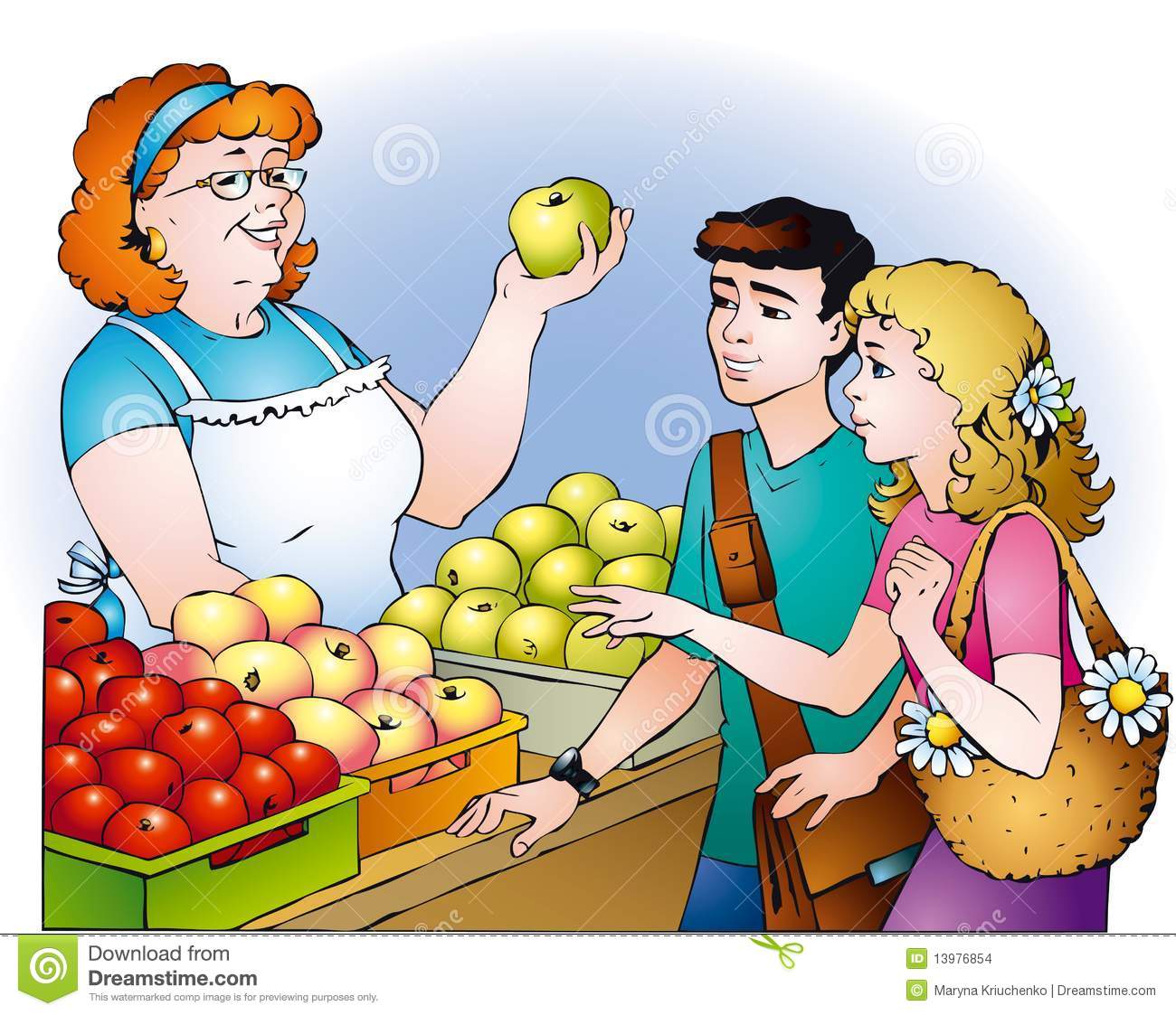 clipart apple seller