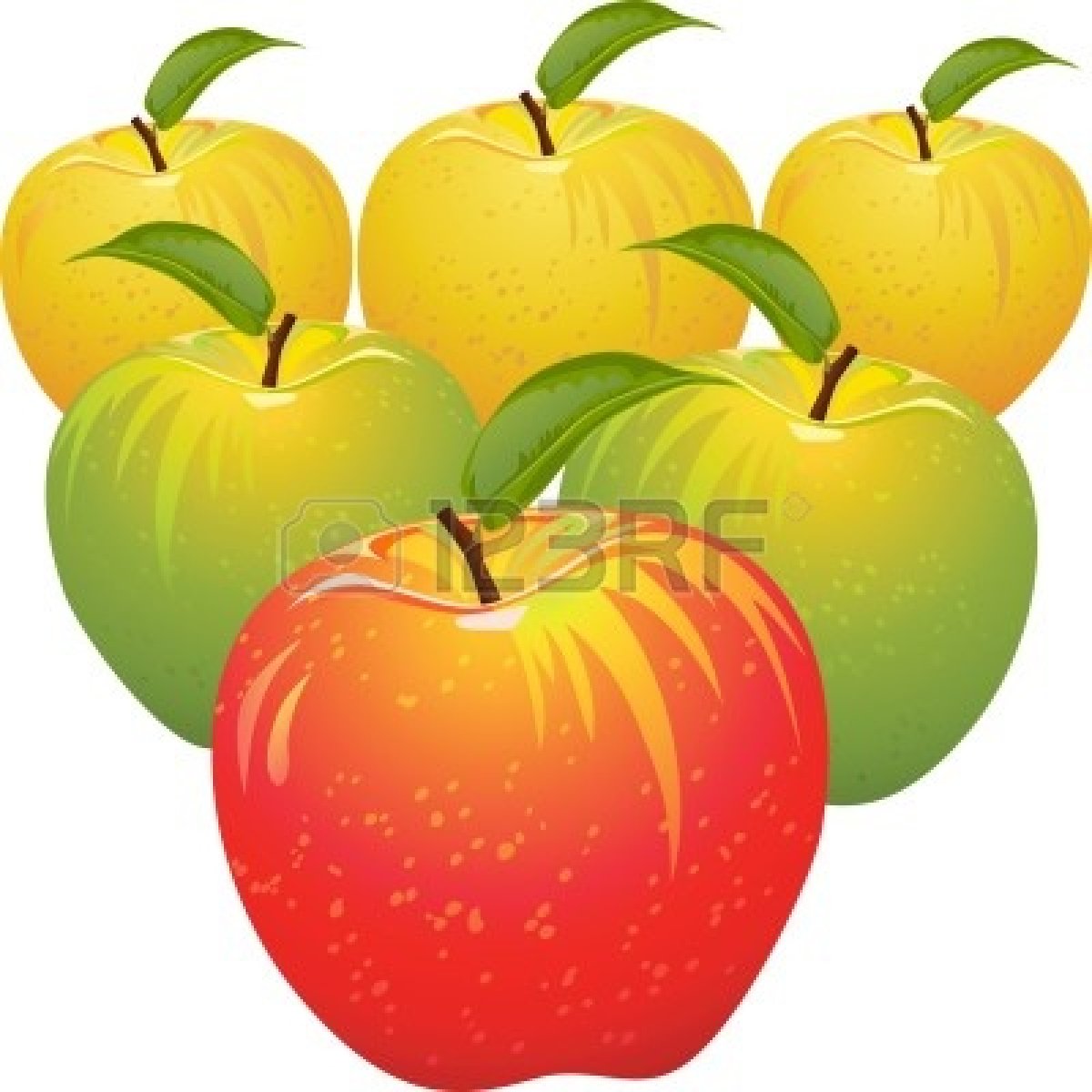 clipart apple six