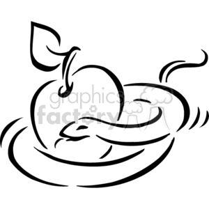 Snake clipart apple. The and balck white