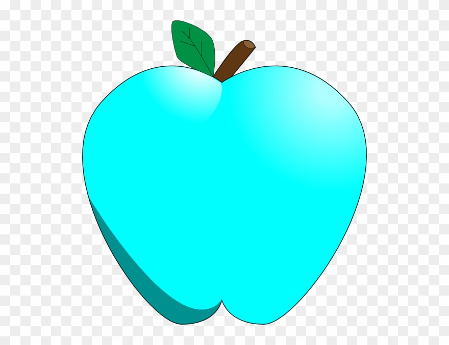 Blue . Clipart apple teal
